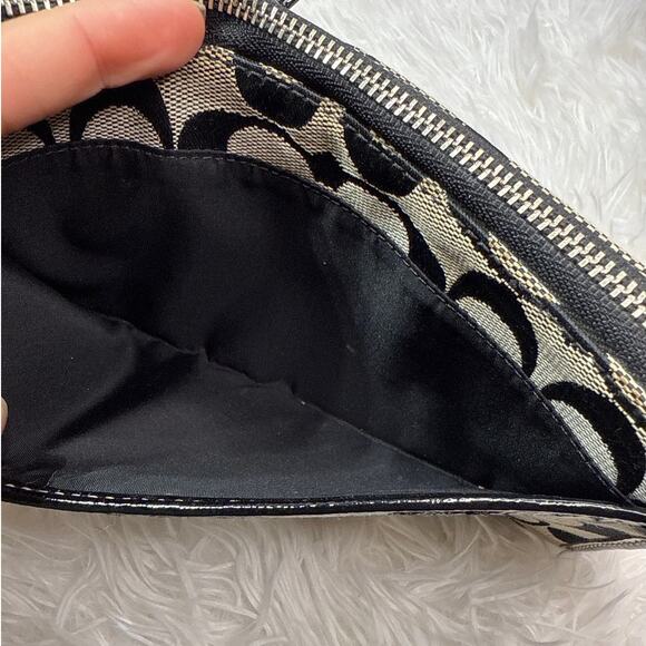 COACH Black and Gray Signature Canvas Wallet / Wristlet - Picture 5 of 8